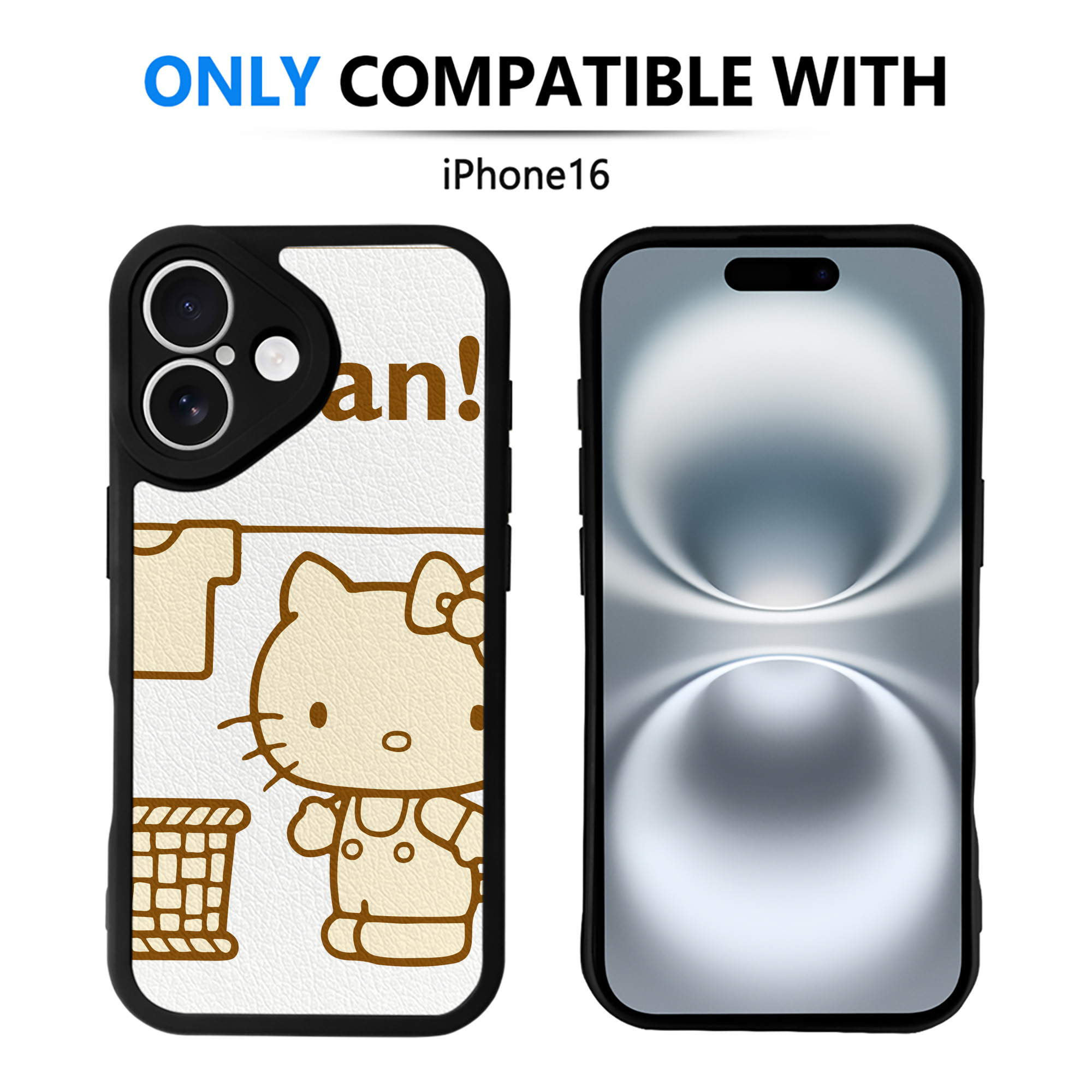 （画像用） Hello Kitty ハローキティ 【iPhone 16シリーズ対応】シリコンスマホケース（レザー調） 材質：シリコン